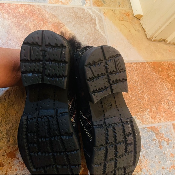 🥾NWOT! Fabulous HandMade Super Lady Star Arty Metallic & Fur Combat Style Boots - Picture 14 of 15